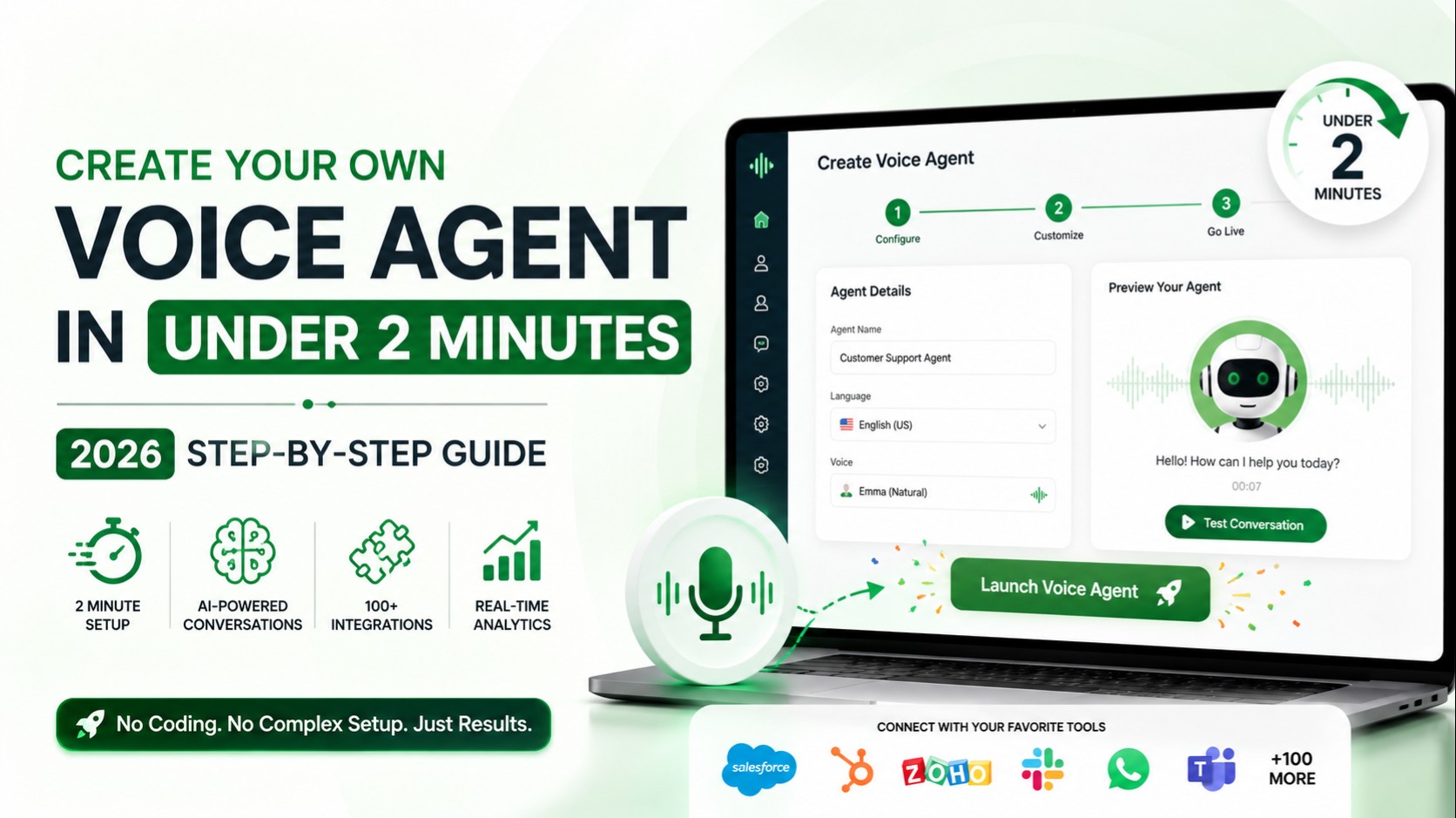 Create Your Own Voice Agent in Under 2 Minutes (2026 Step-by-Step Guide)